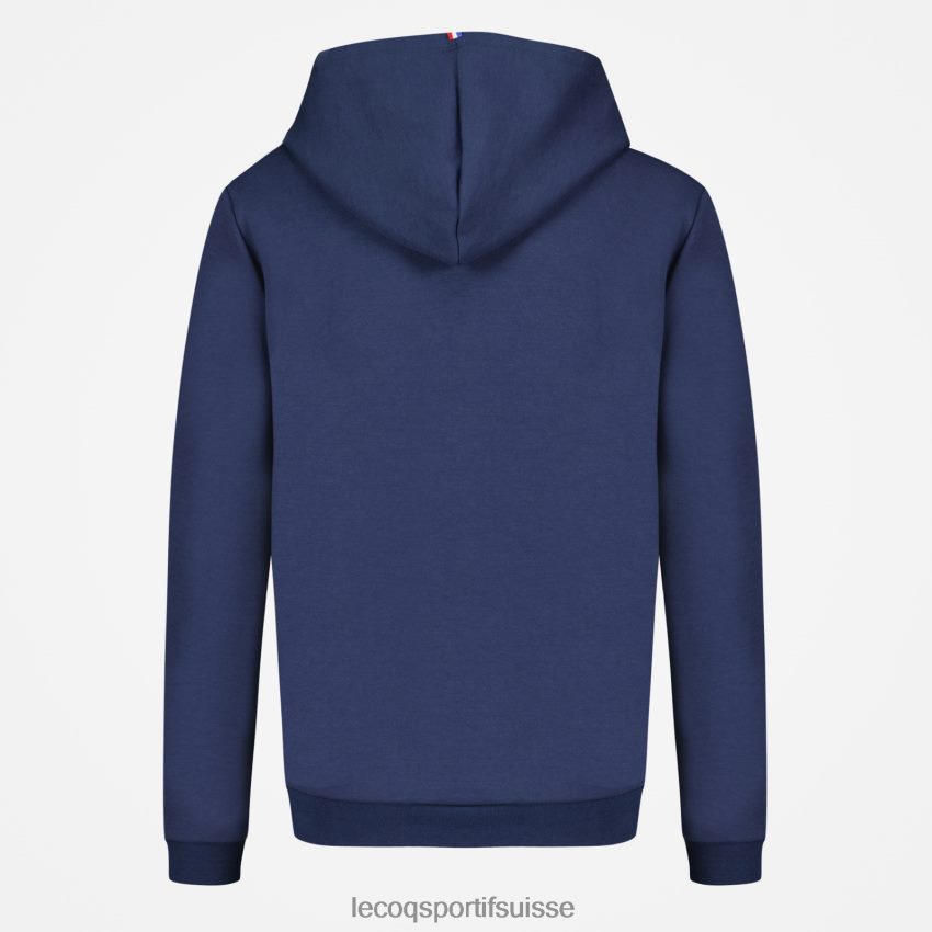Le Coq Sportif sweat à capuche avec zip bleu enfants N6N04V398 vêtements
