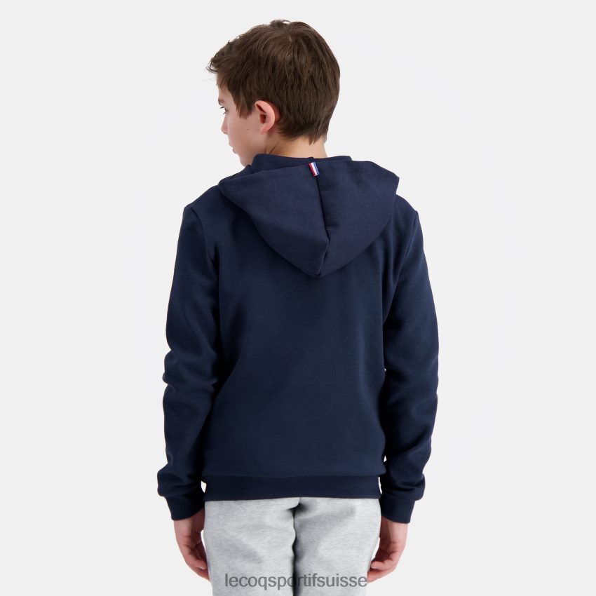 Le Coq Sportif sweat à capuche avec zip bleu enfants N6N04V398 vêtements