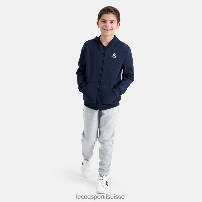 Le Coq Sportif sweat à capuche avec zip bleu enfants N6N04V398 vêtements