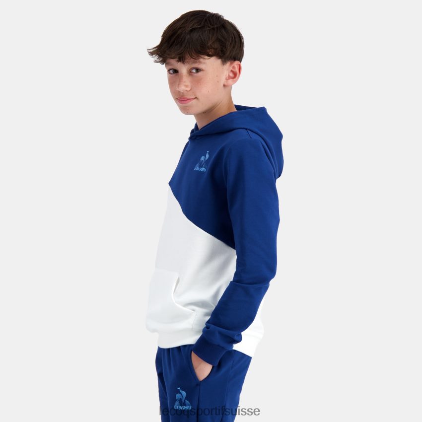 Le Coq Sportif sweat à capuche bleu enfants N6N04V395 vêtements