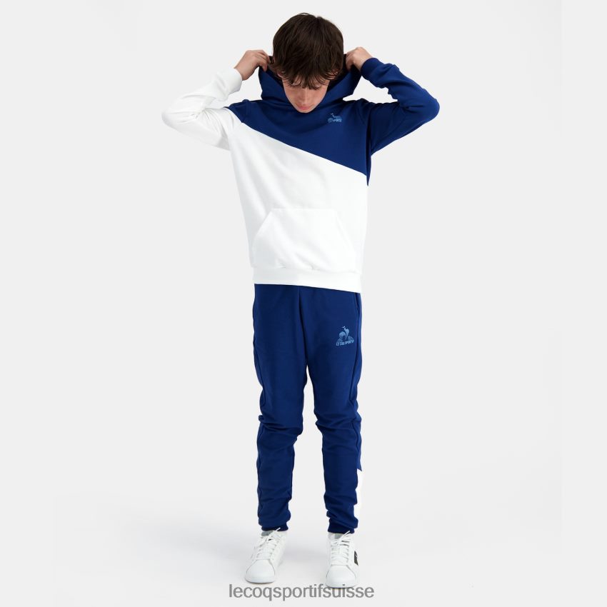 Le Coq Sportif sweat à capuche bleu enfants N6N04V395 vêtements