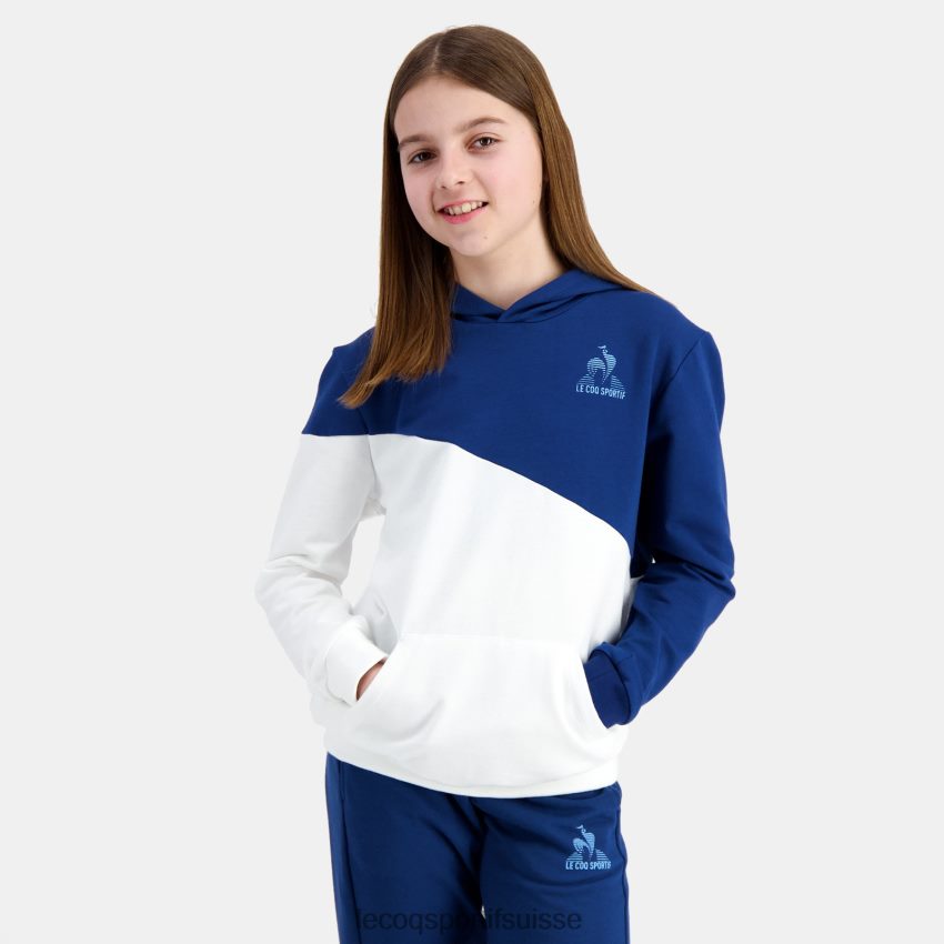 Le Coq Sportif sweat à capuche bleu enfants N6N04V395 vêtements