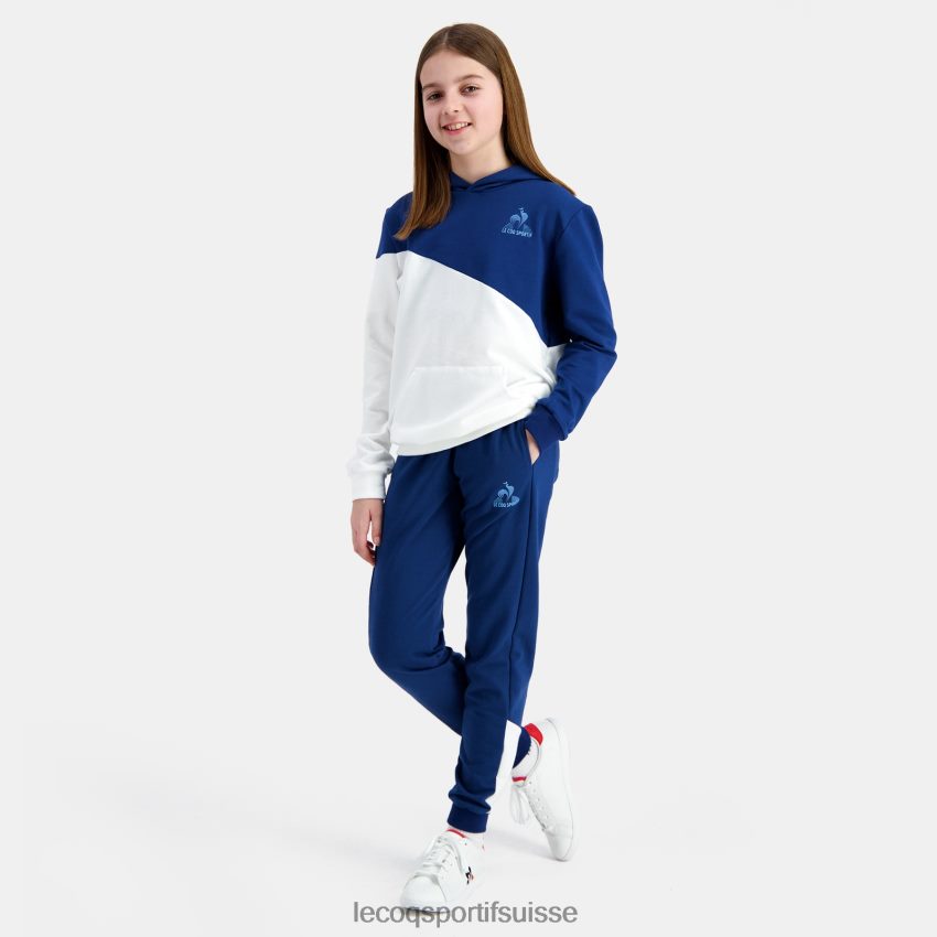 Le Coq Sportif sweat à capuche bleu enfants N6N04V395 vêtements