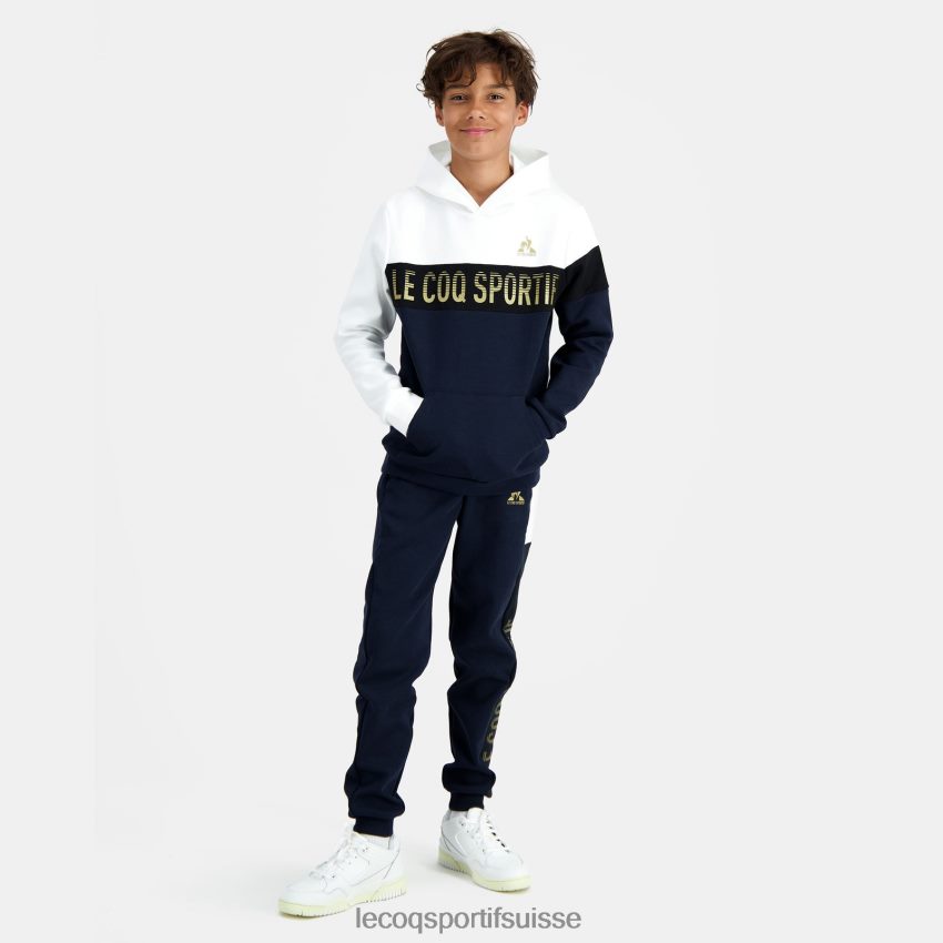 Le Coq Sportif sweat à capuche bleu enfants N6N04V638 vêtements