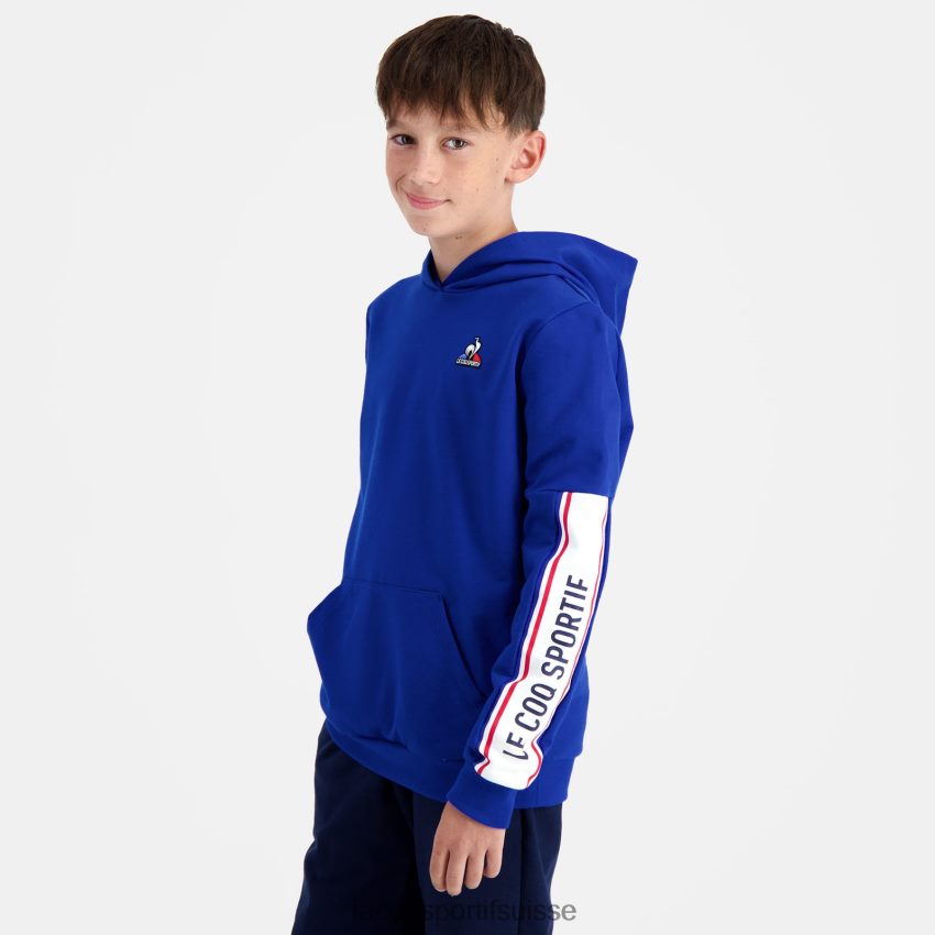 Le Coq Sportif sweat à capuche bleu enfants N6N04V653 vêtements