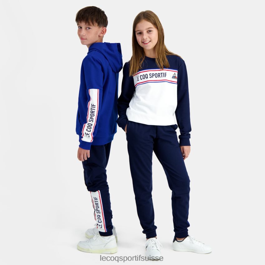 Le Coq Sportif sweat à capuche bleu enfants N6N04V653 vêtements