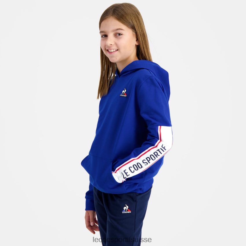 Le Coq Sportif sweat à capuche bleu enfants N6N04V653 vêtements