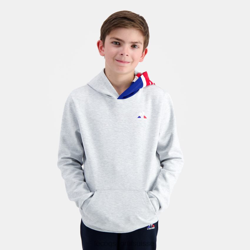 Le Coq Sportif sweat à capuche gris enfants N6N04V393 vêtements