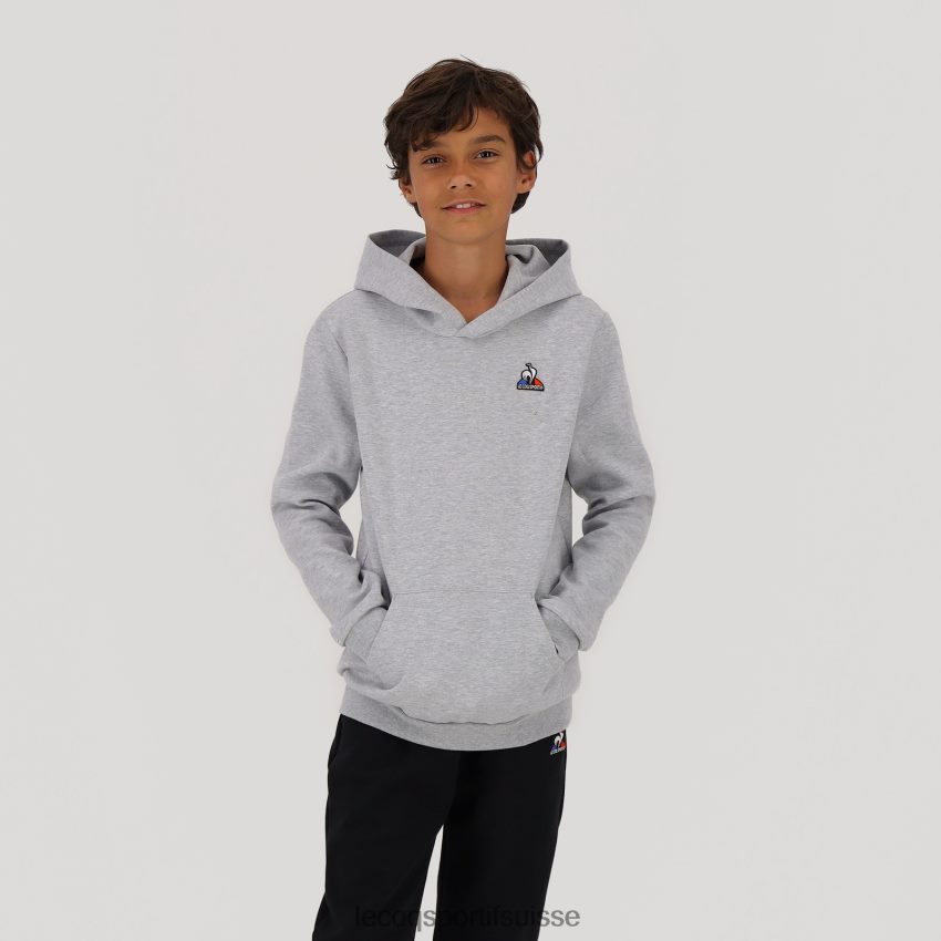 Le Coq Sportif sweat à capuche gris enfants N6N04V669 vêtements