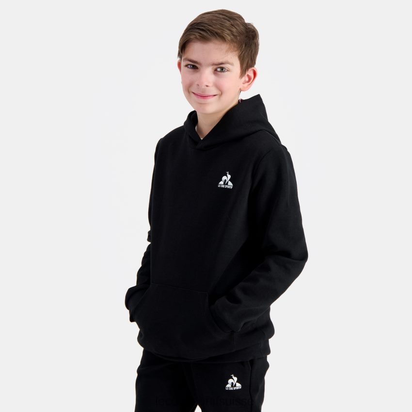 Le Coq Sportif sweat à capuche noir enfants N6N04V399 vêtements