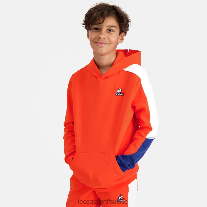 Le Coq Sportif sweat à capuche orange enfants N6N04V643 vêtements
