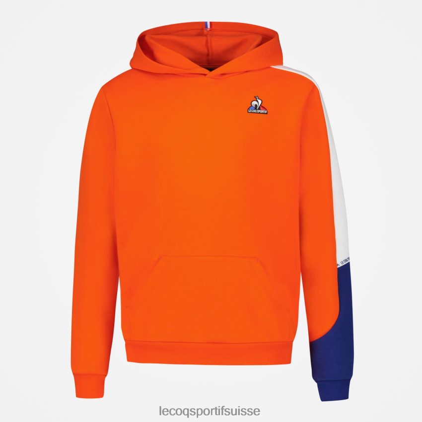 Le Coq Sportif sweat à capuche orange enfants N6N04V643 vêtements