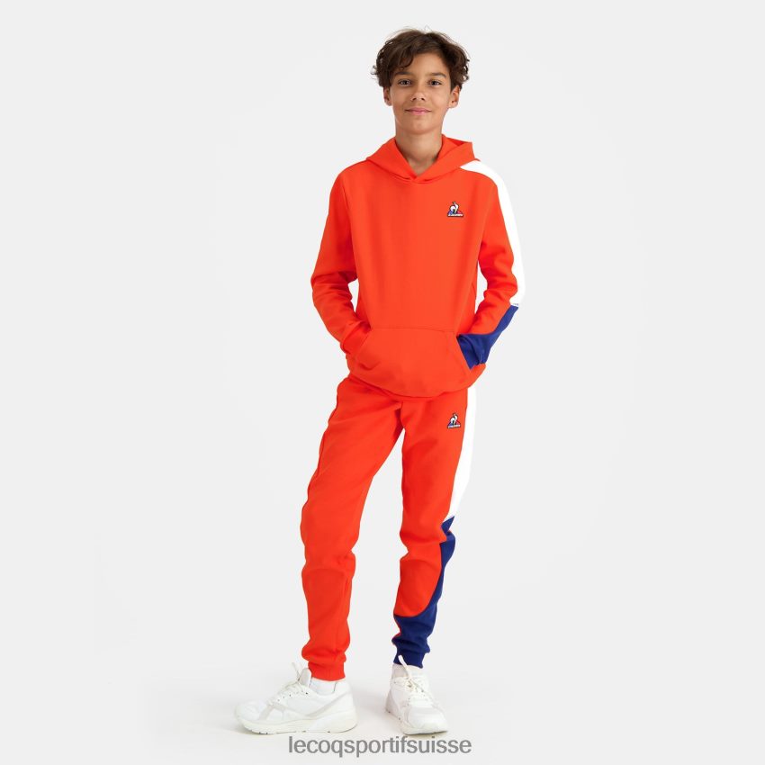 Le Coq Sportif sweat à capuche orange enfants N6N04V643 vêtements