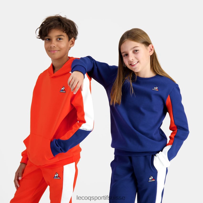 Le Coq Sportif sweat à capuche orange enfants N6N04V643 vêtements