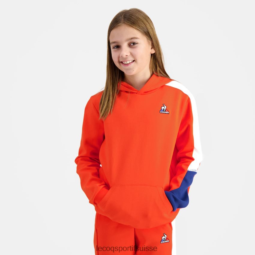 Le Coq Sportif sweat à capuche orange enfants N6N04V643 vêtements