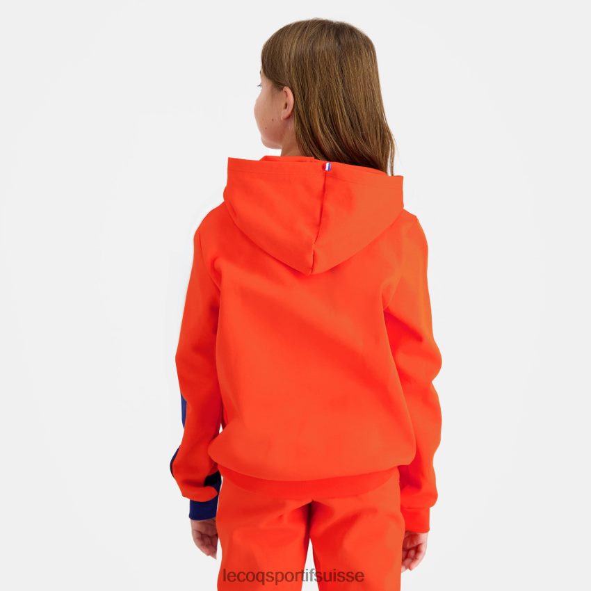Le Coq Sportif sweat à capuche orange enfants N6N04V643 vêtements