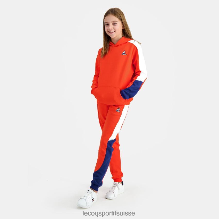 Le Coq Sportif sweat à capuche orange enfants N6N04V643 vêtements