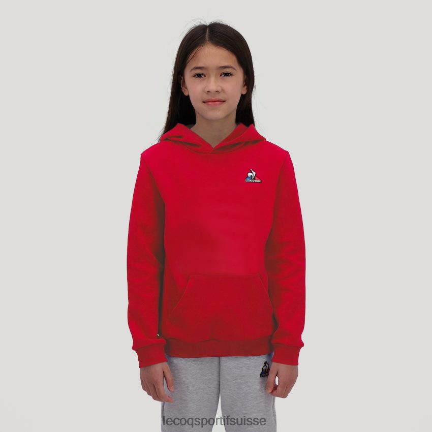 Le Coq Sportif sweat à capuche rouge enfants N6N04V668 vêtements