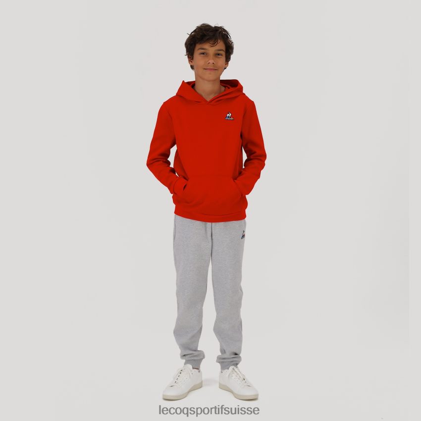 Le Coq Sportif sweat à capuche rouge enfants N6N04V668 vêtements
