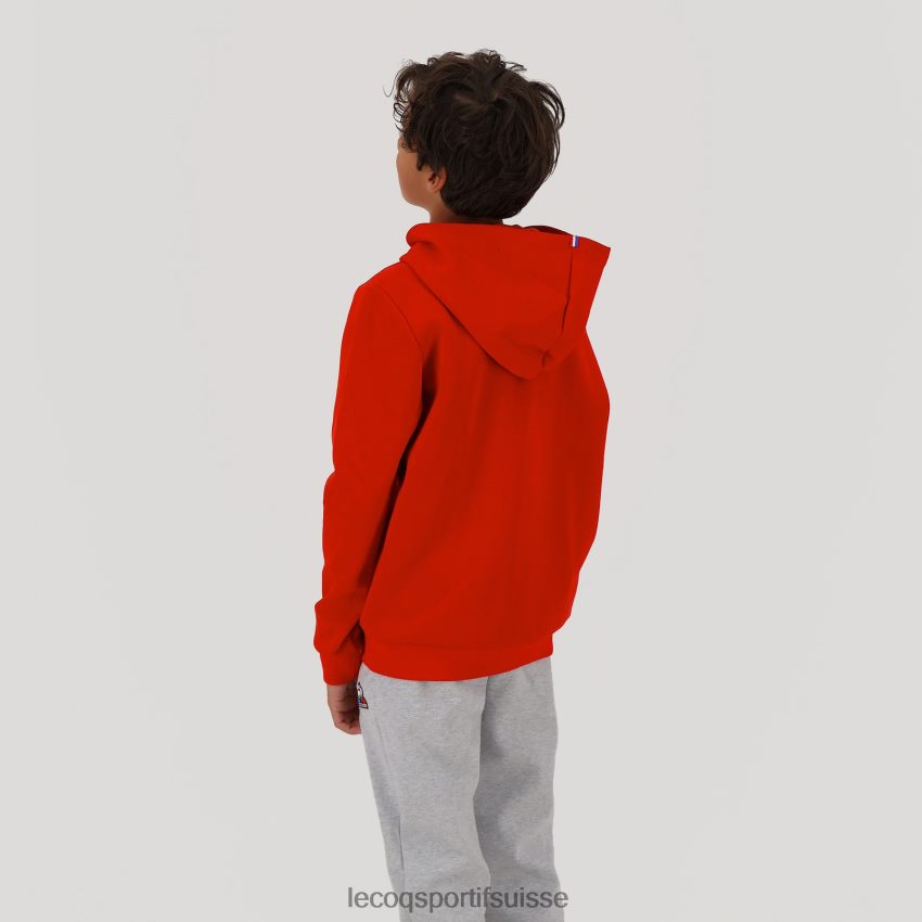 Le Coq Sportif sweat à capuche rouge enfants N6N04V668 vêtements