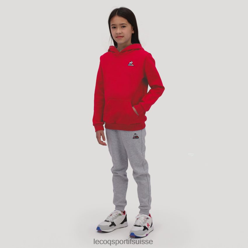 Le Coq Sportif sweat à capuche rouge enfants N6N04V668 vêtements