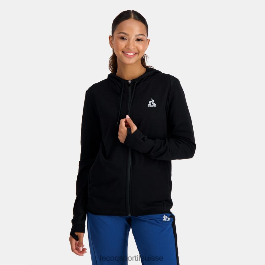 Le Coq Sportif sweat à capuche avec zip noir femmes N6N04V316 vêtements