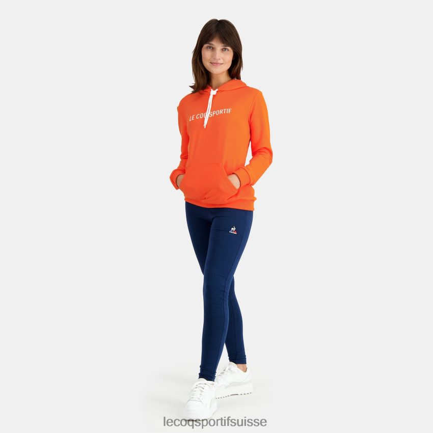 Le Coq Sportif sweat à capuche orange femmes N6N04V592 vêtements