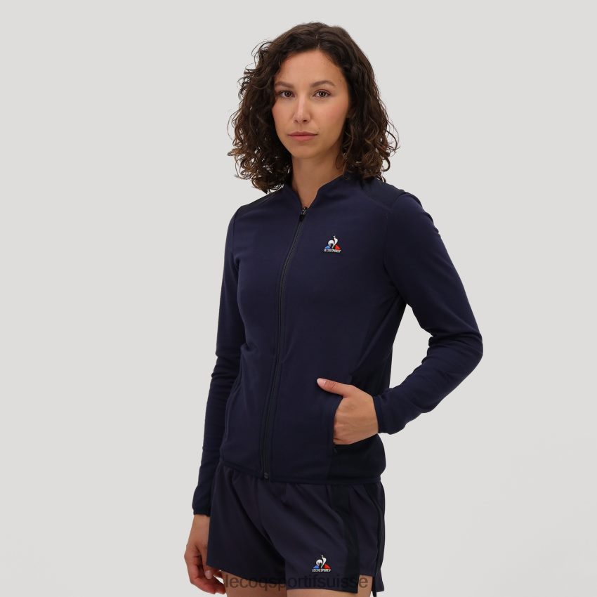 Le Coq Sportif sweat zippé bleu femmes N6N04V607 vêtements