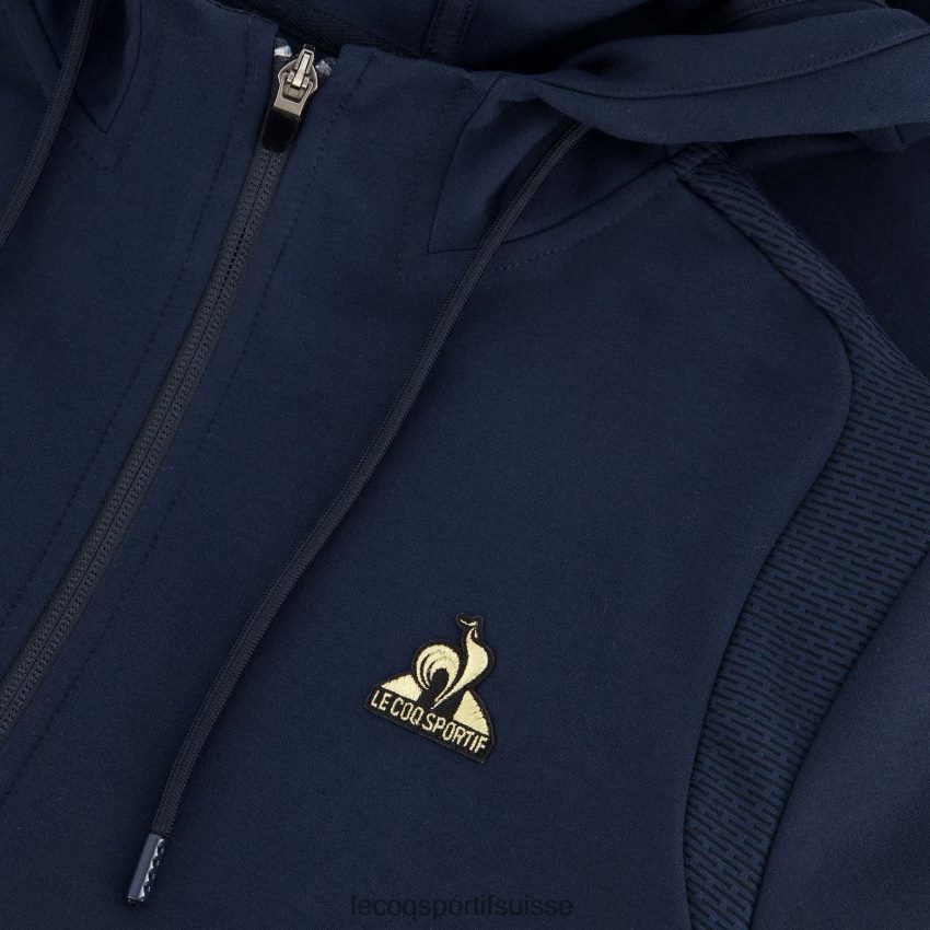 Le Coq Sportif sweat à capuche avec zip bleu Hommes N6N04V69 vêtements