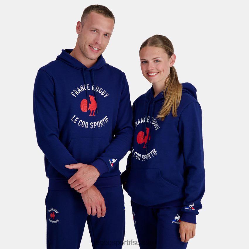 Le Coq Sportif sweat à capuche - france rugby bleu Hommes N6N04V27 vêtements