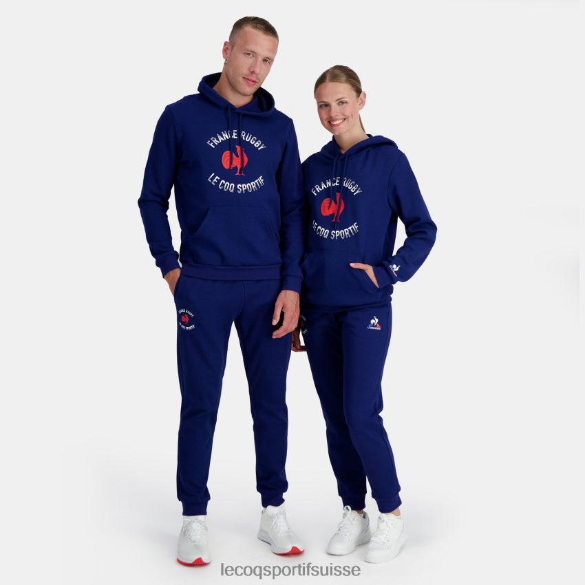 Le Coq Sportif sweat à capuche - france rugby bleu Hommes N6N04V27 vêtements