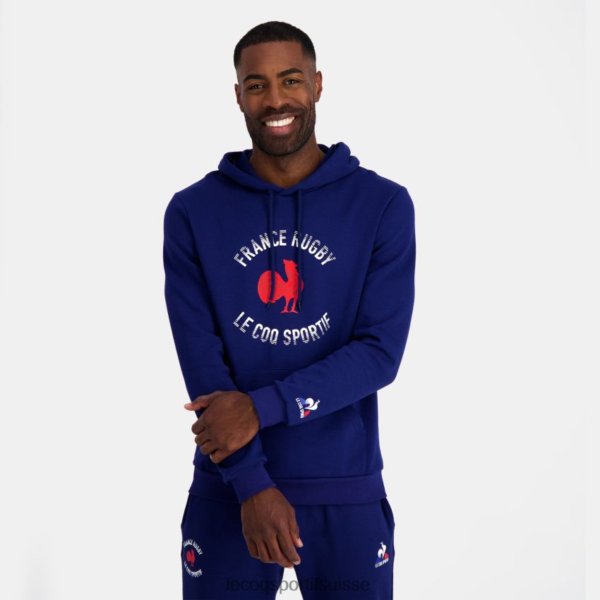 Le Coq Sportif sweat à capuche - france rugby bleu Hommes N6N04V27 vêtements
