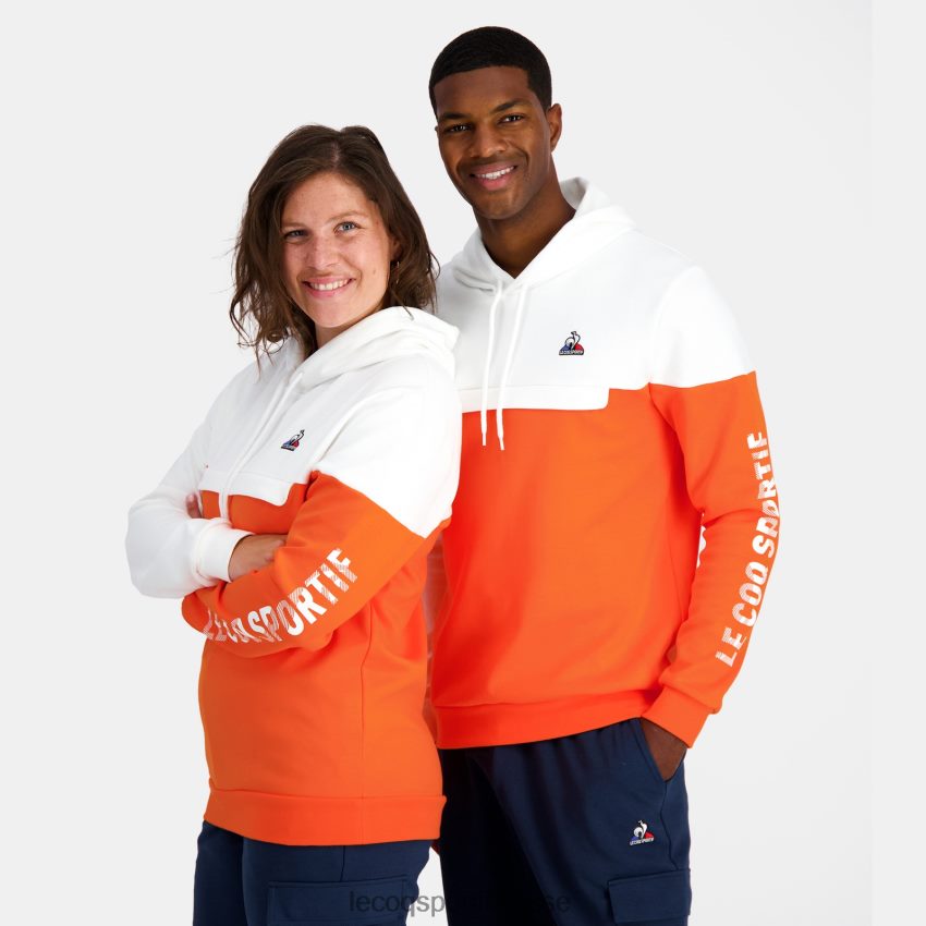 Le Coq Sportif sweat à capuche orange Hommes N6N04V18 vêtements