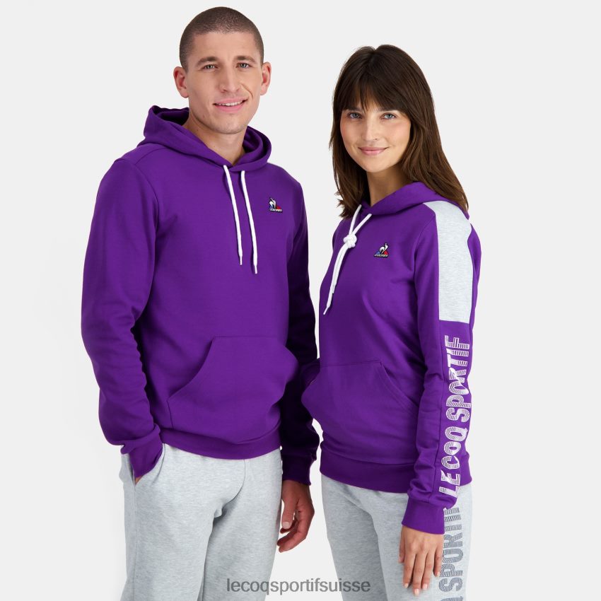 Le Coq Sportif sweat à capuche violet Hommes N6N04V442 vêtements