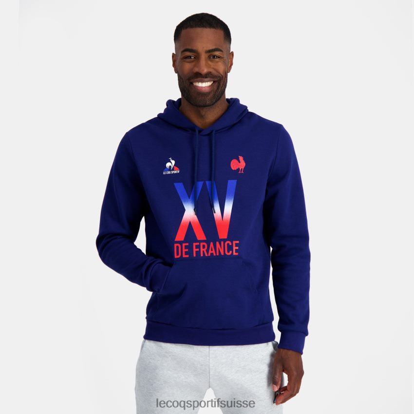 Le Coq Sportif sweat à capuche - xv de france bleu Hommes N6N04V25 vêtements