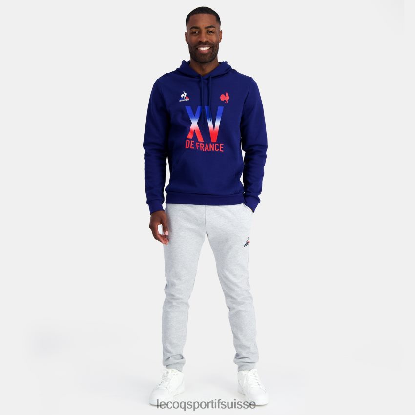 Le Coq Sportif sweat à capuche - xv de france bleu Hommes N6N04V25 vêtements