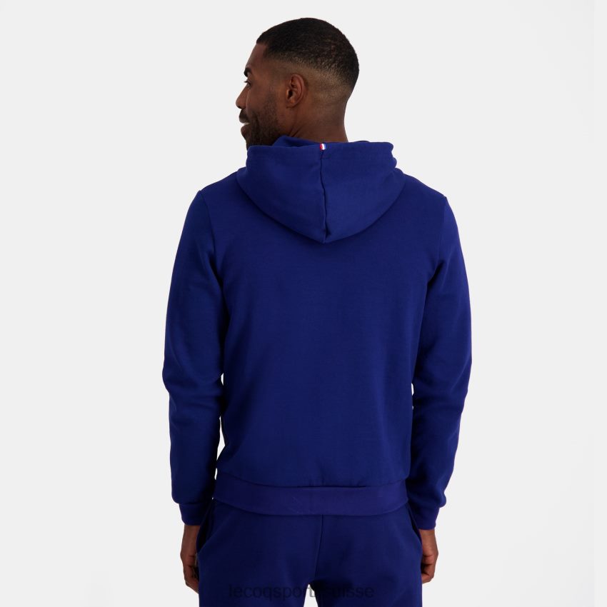 Le Coq Sportif sweat à capuche zippé - france rugby bleu Hommes N6N04V28 vêtements