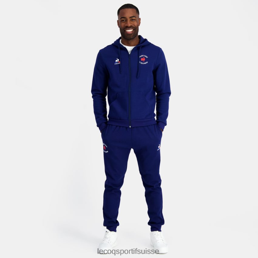 Le Coq Sportif sweat à capuche zippé - france rugby bleu Hommes N6N04V28 vêtements