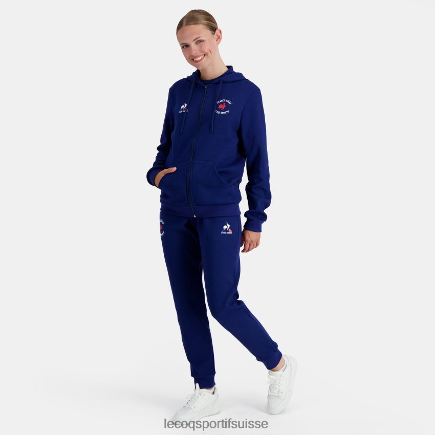 Le Coq Sportif sweat à capuche zippé - france rugby bleu Hommes N6N04V28 vêtements