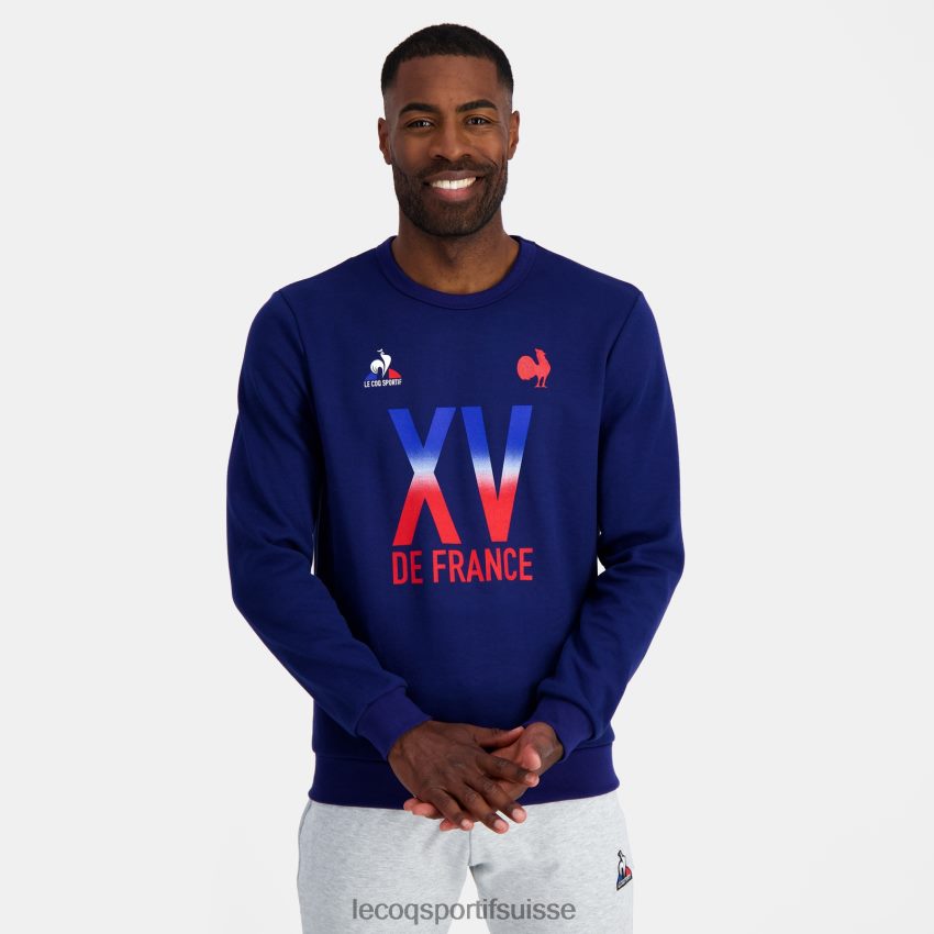 Le Coq Sportif sweat - xv de france bleu Hommes N6N04V5 vêtements
