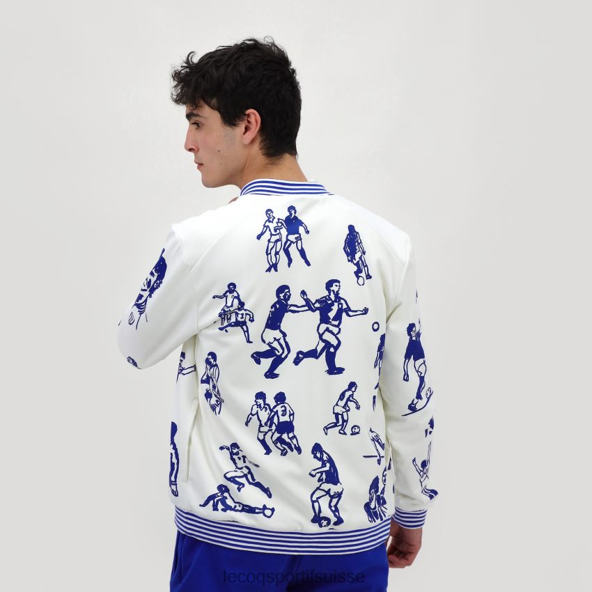 Le Coq Sportif sweat zippé blanc Hommes N6N04V472 vêtements