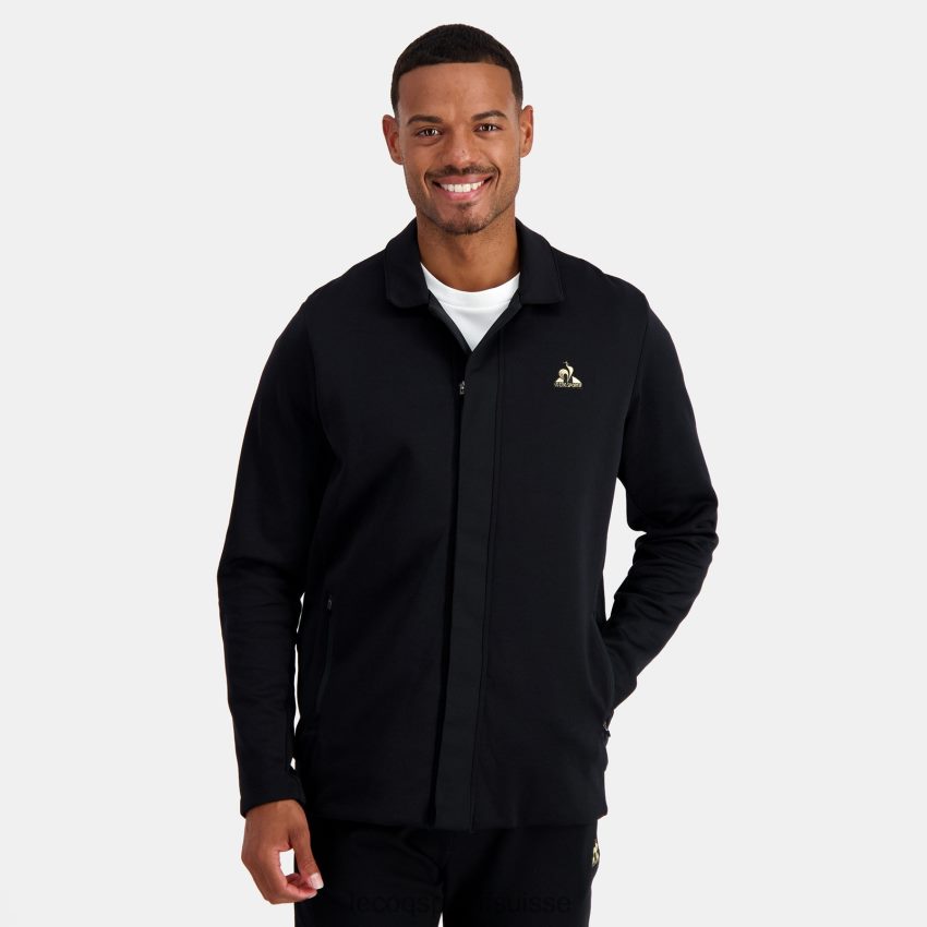 Le Coq Sportif veste zippée noire Hommes N6N04V73 vêtements